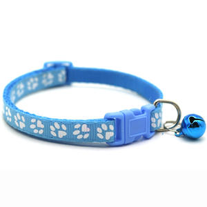<span class=keywords><strong>Collar</strong></span> de nailon ajustable con estampado de pata para mascotas, <span class=keywords><strong>collar</strong></span>ín con campana multicolor personalizable, venta al por mayor - Product Image 4