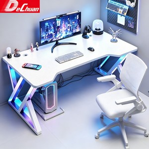 Bureau de jeu en fibre de carbone blanc 15 mm avec base en métal renforcé en X, bureau d'<span class=keywords><strong>ordinateur</strong></span>, table de jeu <span class=keywords><strong>pour</strong></span> la maison, table de bureau <span class=keywords><strong>pour</strong></span> joueurs - Product Image 4