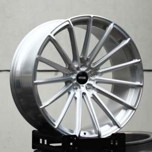 Jantes forgées multi-rayons fins HTOR 21x9.5 22x10 22x11 23x10 5x112 5x120, finition argent brossé, pour Flying Spur M760i <span class=keywords><strong>Continental</strong></span> GT V8 - Product Image 5