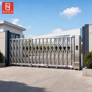 Puerta Retráctil Eléctrica Automática de Diseño Moderno con Motor de Control Remoto para Fábricas, Apartamentos, Gimnasios y Patios - Product Image 2