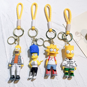 Haute qualité 3D <span class=keywords><strong>Simpsons</strong></span> dessin animé porte-clés Animation créative personnage sac pendentif sac breloque porte-clés cadeau - Product Image 1
