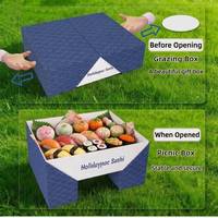 Boîte à charcuterie écologique en carton ondulé, de qualité alimentaire, pour traiteur, pique-nique, sushi, à emporter
