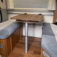 Pied de table extensible double couche en alliage d'aluminium LXRV avec déplacement avant/arrière et rotation à 360 degrés pour camping-car