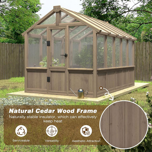 Invernadero para Plantas y Flores de Fácil Montaje, Estructura Ecológica de Madera y Metal con Techo Ventilado de Policarbonato - Product Image 6