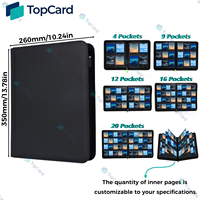TC Zippere Porte-cartes en cuir PU 9 poches pour cartes à collectionner double face, album de rangement pour MTG TCG PKM 4 12 poches