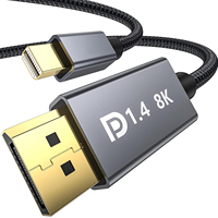 Câble Mini DP vers DP 1.4 de haute qualité 4Kx2K, paire torsadée, adaptateur convertisseur DP vers pour projecteur et microphone