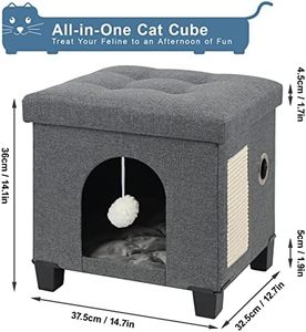 Lettino pieghevole per gatti per interni grande gatto cubo per la casa degli animali domestici con gratta e vinci - Product Image 2
