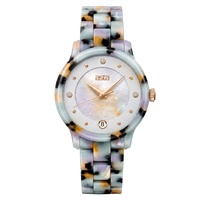 Asta Montre Quartz Femme Acétate Nacre Cadran Argenté Irisé Unique Texture Premium OEM ODM Low MOQ