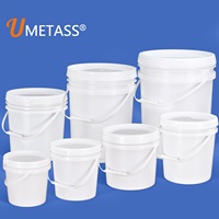 Ember Plastik 5 Galon 20L Laris Manis dengan Tutup Hitam Putih Warna Kustom, Tong Plastik Tebal untuk Air, Cat, Minyak