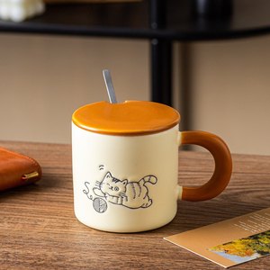 Taza <span class=keywords><strong>de</strong></span> Agua <span class=keywords><strong>de</strong></span> Cerámica <span class=keywords><strong>de</strong></span> Alta Calidad con <span class=keywords><strong>Diseño</strong></span> <span class=keywords><strong>de</strong></span> Pareja <span class=keywords><strong>de</strong></span> <span class=keywords><strong>Gatos</strong></span>, con Tapa y Cuchara, <span class=keywords><strong>Diseño</strong></span> <span class=keywords><strong>de</strong></span> Dibujos Animados, para Oficina o Regalo <span class=keywords><strong>de</strong></span> Café - Product Image 6