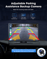 Écran Carplay sans fil pour voiture, écran automatique Android sans fil de 9 pouces, navigation GPS verticale, commande vocale, récepteur audio