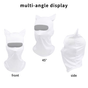 Máscara Facial Completa para Cosplay de Halloween 2025 com Balaclava Respirável, Proteção UV, Protetor Solar e Orelhas de Animal 3D com Impressão Digital - Product Image 4