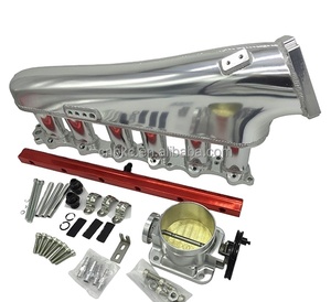Collettore di Aspirazione in Alluminio Billet 2JZ GTE 90mm con Kit Rail Carburante e Corpo Farfallato per <span class=keywords><strong>Toyota</strong></span> <span class=keywords><strong>Supra</strong></span> MK4 1993-2002 (BK-3122SSET) - Product Image 4