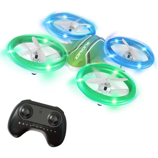 Beginner Kids Remote Control Drone with Brushless Motor Colorful LED Lights Plastic Material 3D Flip & 100m Transmission