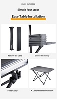 Table de camping pliable portable, légère, rectangulaire, pour pique-nique, glamping, jardin, plage, cour, voyage