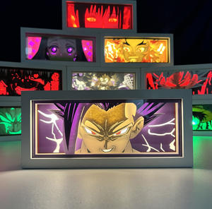 2024 venta al por mayor dormitorio 3D decorado luz de noche nuevos diseños motosierra hombre papel tallado lámpara Demon Slayer Luz de negocios - Product Image 3