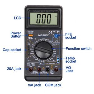 M890C+ Temperature Test Function. Digital Multimeter Large LCD Display Multimeter Multi-functional Tester. - Product Image 2