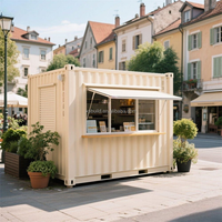 Kiosque de restauration préfabriqué 10 pieds à assemblage rapide, unité de vente alimentaire, abri de pluie pour centre commercial, panneau sandwich