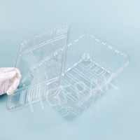 Boîte à burger jetable transparente en PET/RPET de 100 oz avec couvercle séparé, conteneur alimentaire en plastique transparent pour boulangerie, gâteau roulé, pain et gâteaux