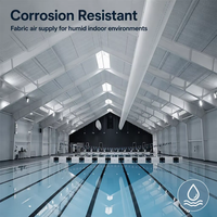 Conduit de ventilation flexible en tissu textile industriel pour la distribution d'air CVC dans les grands espaces