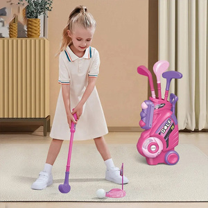 <span class=keywords><strong>Mini</strong></span> ensemble de club de <span class=keywords><strong>golf</strong></span> de charrette à bras portable pour filles d'intérieur jouet d'entraînement de sport d'usine avec logo imprimé de tige de poussée de balançoire - Product Image 4