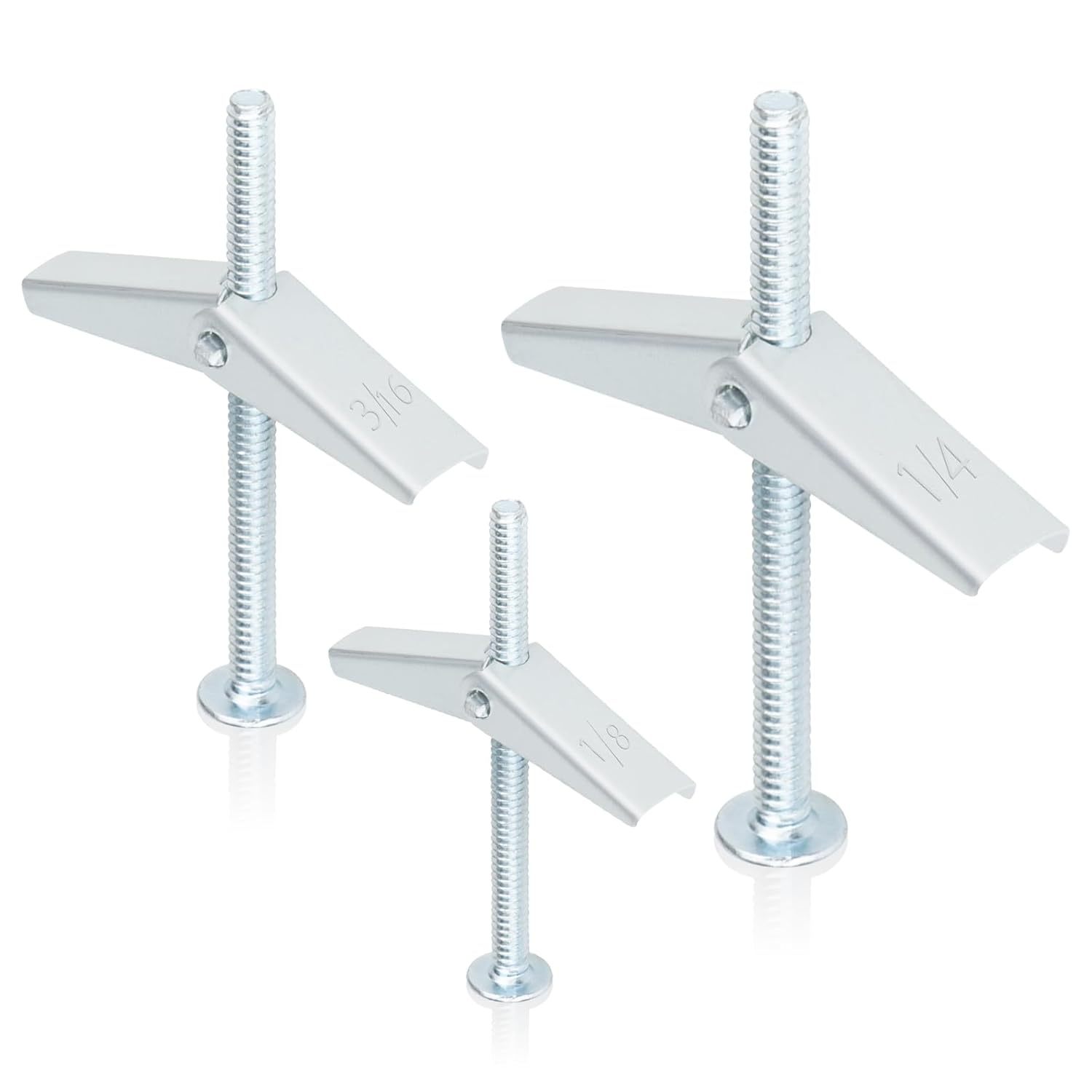 Reliable Toggle Bolts With Screws – 1/4" X 4" Long, 15-Pack, Galvanized Stainless Steel, Spring-Loaded Wings
