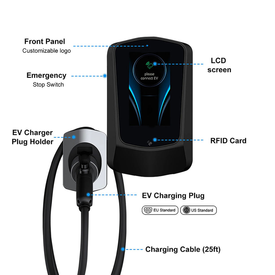 Wallbox New Ev Charger 22kw Type 2 AC Charging Station with App WiFi ...