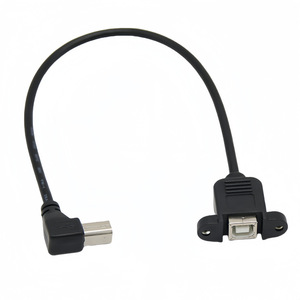 <b>Usb</b> <b>Printer</b> Extension <b>Cable</b> 90 Degree Elbow Bm To Bf Male To Female Connector With Screw Holes Square Interface - Product Image 2