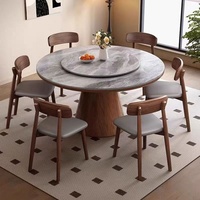 Massivholz Runder Esstisch mit Drehteller Modernes Schlichtheit-Design für Hotel/Restaurant und Kleine Wohnungen
