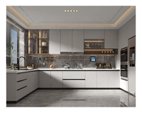 Armoire de cuisine en acier avec porte vitrée coulissante, design moderne, en promotion