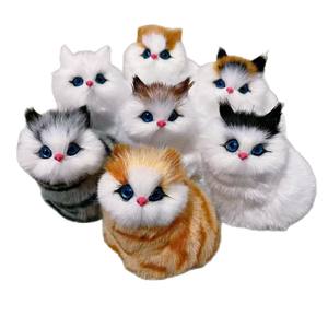 Juguete de peluche de gato de simulación de ladridos con sonido, juguete para niños, muñeco de animales, adornos de gatito, adornos de decoración del hogar - Product Image 1