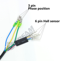 Conector Eléctrico de Latón Impermeable para Motor de Bicicleta Eléctrica DREAM START, Protección IP66, Macho de 9 Pines, 60 cm, 250 V, 15 A, Carcasa de PVC