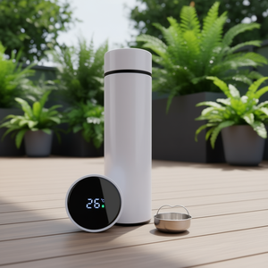 Termo Inteligente con Pantalla Digital de Temperatura Myrva S95686b12, Acero Inoxidable de Doble Pared, 17 cm, Recargable Integrado - Product Image 2