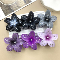 Cross-border bunga Plumeria 8cm ambil klip plastik permen bunga jepit rambut gaya Eropa Amerika pesta menggunakan titik baru Bauhinia