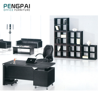 Pengpai noir Pu couverture ensemble de Table bureau en cuir bureau moderne bureau mobilier de bureau Table ordinateur