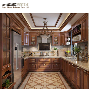 Modern style solid wood kitchen cabinets