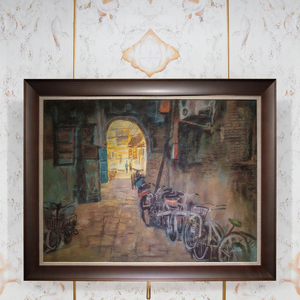 Handmade Trung Quốc Cũ Phong Cách Đường Phố Tường Nghệ Thuật Bằng Đá Sa Thạch Sơn Trên Vải Với Khung Cho Trang Trí Nội Thất Và Trang Trí Lớn Tác Phẩm Nghệ Thuật - Product Image 3