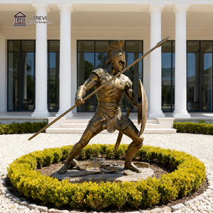 Estatua de Guerrero Griego de Metal para Decoración de Exteriores, Escultura de Bronce y Latón de Tamaño Real, Estatua Espartana de Leónidas en <span class=keywords><strong>Venta</strong></span> - Product Image 2