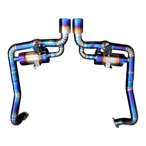 Escape trasero con válvulas Vortex Burnt Blue Titanium para Porsche 718 Boxster Cayman 2.0T 2.5T Turbo - Product Image 1