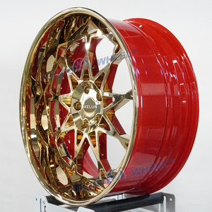 Jantes de marque KELUN, couleur rouge, jantes de 24 pouces, jantes 5x114.3, jantes chromées, jantes Rucci - Product Image 4