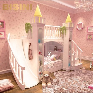 Nueva <span class=keywords><strong>Cama</strong></span> Infantil Tipo Castillo de Color Blanco con Librero y <span class=keywords><strong>Escalera</strong></span>, Camas para Niños - Product Image 6