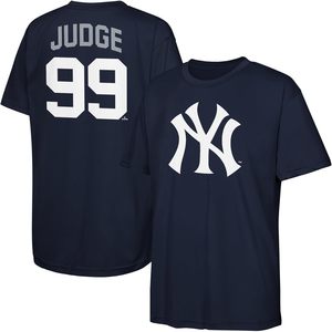 New York Yankees Kids Youth Navy Performance Jersey T-Shirt Judge 99 Col rond anti-humidité - Product Image 1