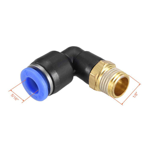 מחבר פנאומטי מהיר בצורת זווית <span class=keywords><strong>90</strong></span> מעלות, נחושת, לחץ גבוה, חיבור נקבה, בצבע כחול - Product Image 2