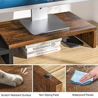 Support double moniteur réglable, rehausseur de bureau extra large avec étagère de rangement, support d'ordinateur pour la maison, le bureau et le gaming