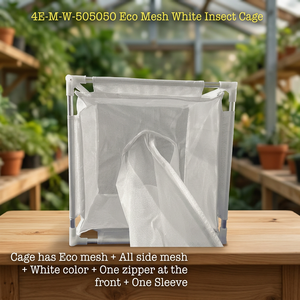 Jaula de Cría de Insectos Ecológica 4E-M-W-505050 Blanca, Terrario Plegable de Malla Sólida, Bandeja de Plástico Simple, Reptiles, Poliéster - Product Image 3