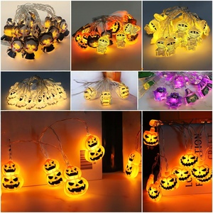 Luces LED de Cadena para Halloween, Diseño 3D de Calabaza, Calavera y Fantasma, Funcionan con Pilas, para Decoración Festiva Sorpresa - Product Image 2
