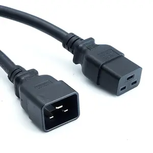 Fabricant de câbles 14AWG IEC C19 à C20 rallonge d'alimentation pour périphériques réseau PDU 1.8 mètres