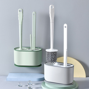 Toilet Brush Holder Set Oval Long Handle Easy To Clean Bathroom Cleaning Tools - Product Image 3