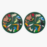 Sous-verres promotionnels personnalisés en PVC avec logo d'oiseaux de dessin animé, sous-verres ronds en caoutchouc, cadeaux d'affaires, sous-verres pour animaux