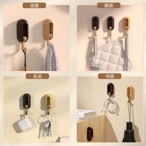 Adhesive Wall Hooks Single Hook ABS Material 1-3kg Load Capacity For Bathroom Kitchen Storage Mounting - Product Image 4